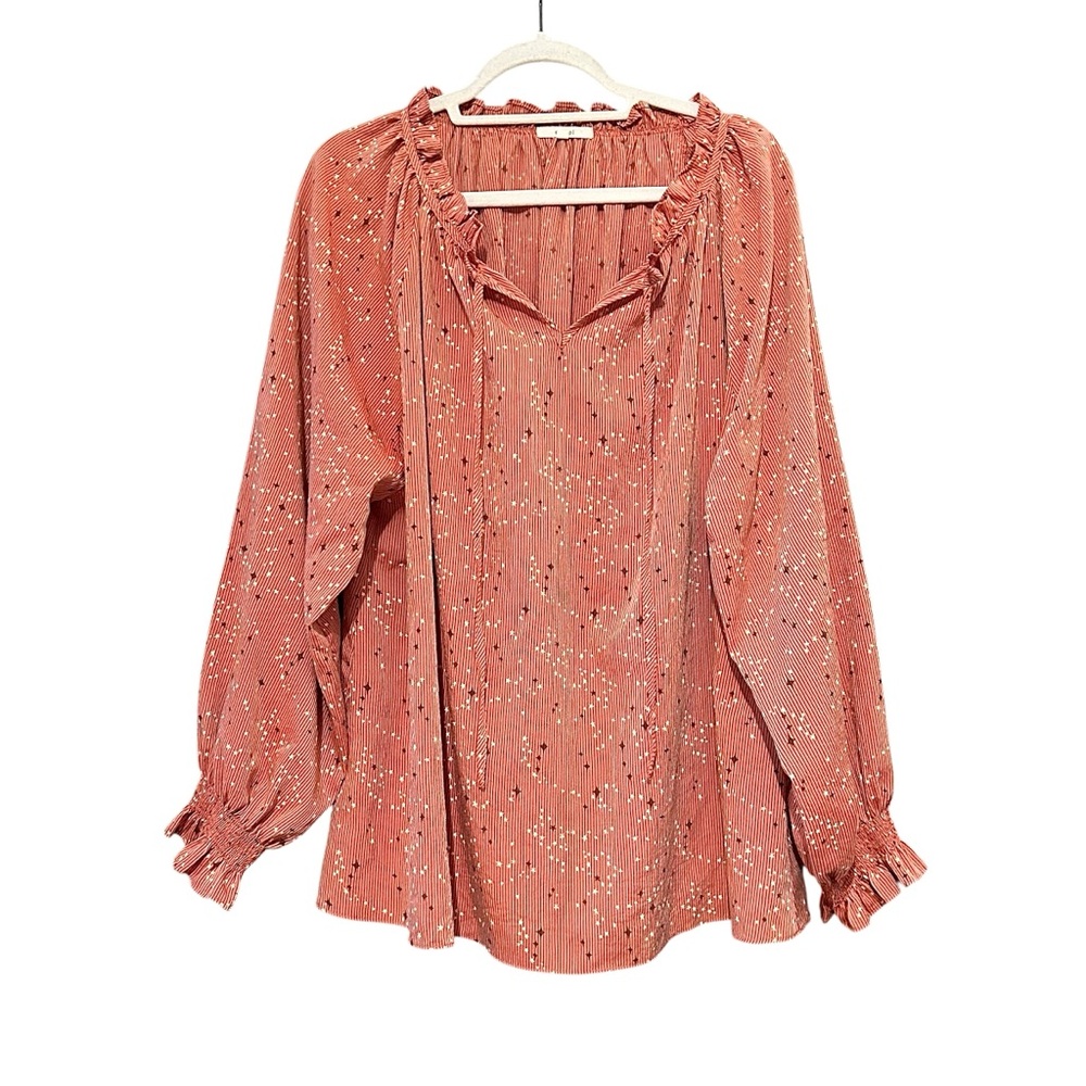 Easel Starry Ruffled Blouse Size M
